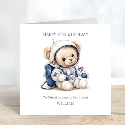 Teddy Astronaut Birthday Card - C590