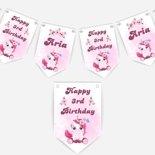 Cute Pink Unicorn Bunting - B164