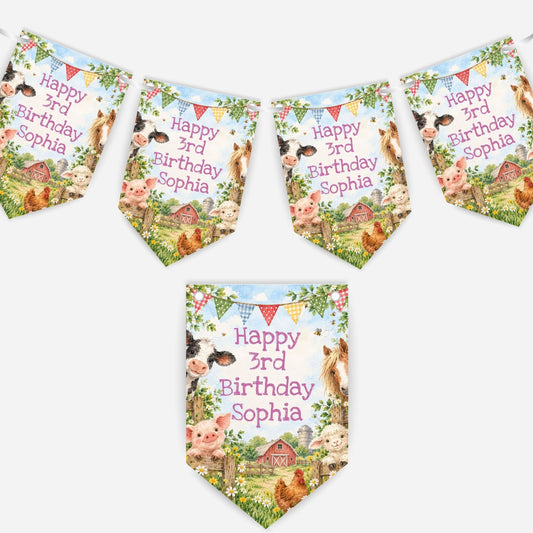 Farming Birthday Party Bunting - B331