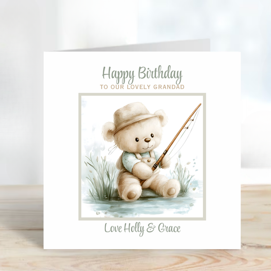 Teddy Fishing Birthday Card - C718