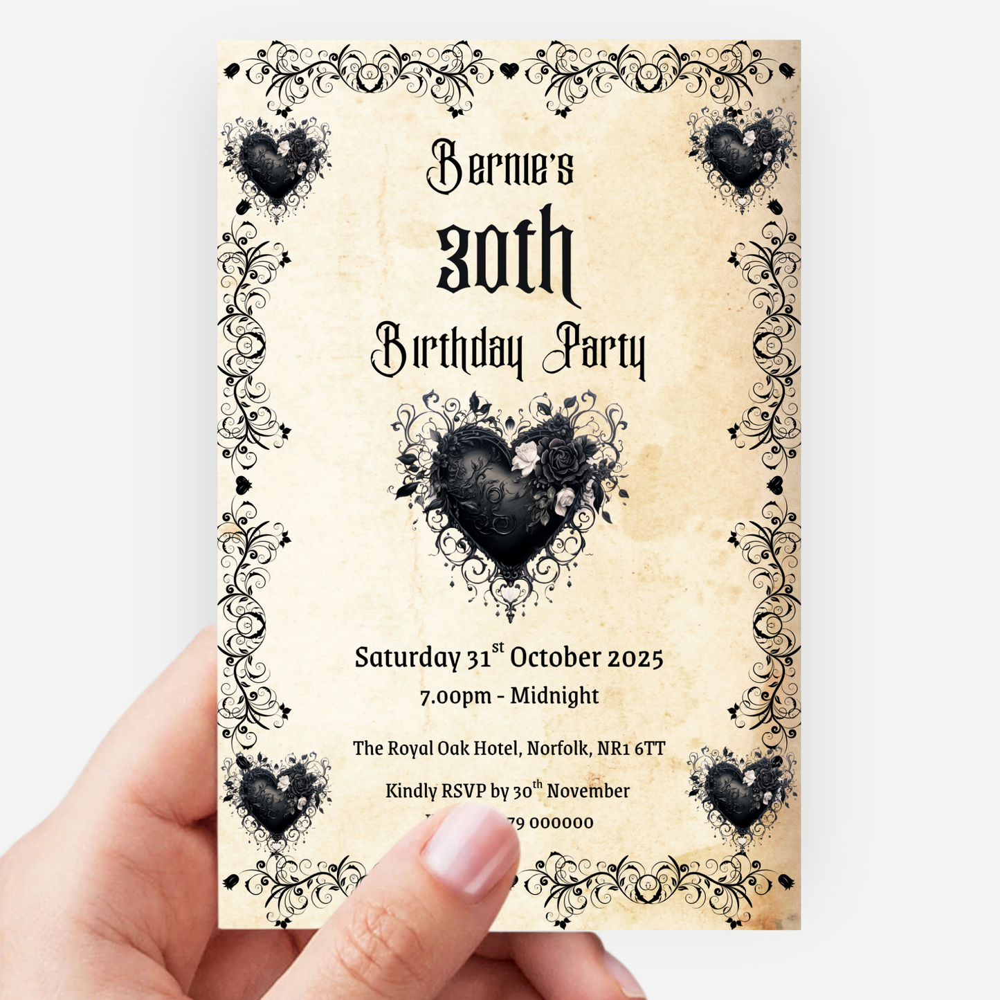 Gothic Style Invitation (Pack of 10 ) - P150