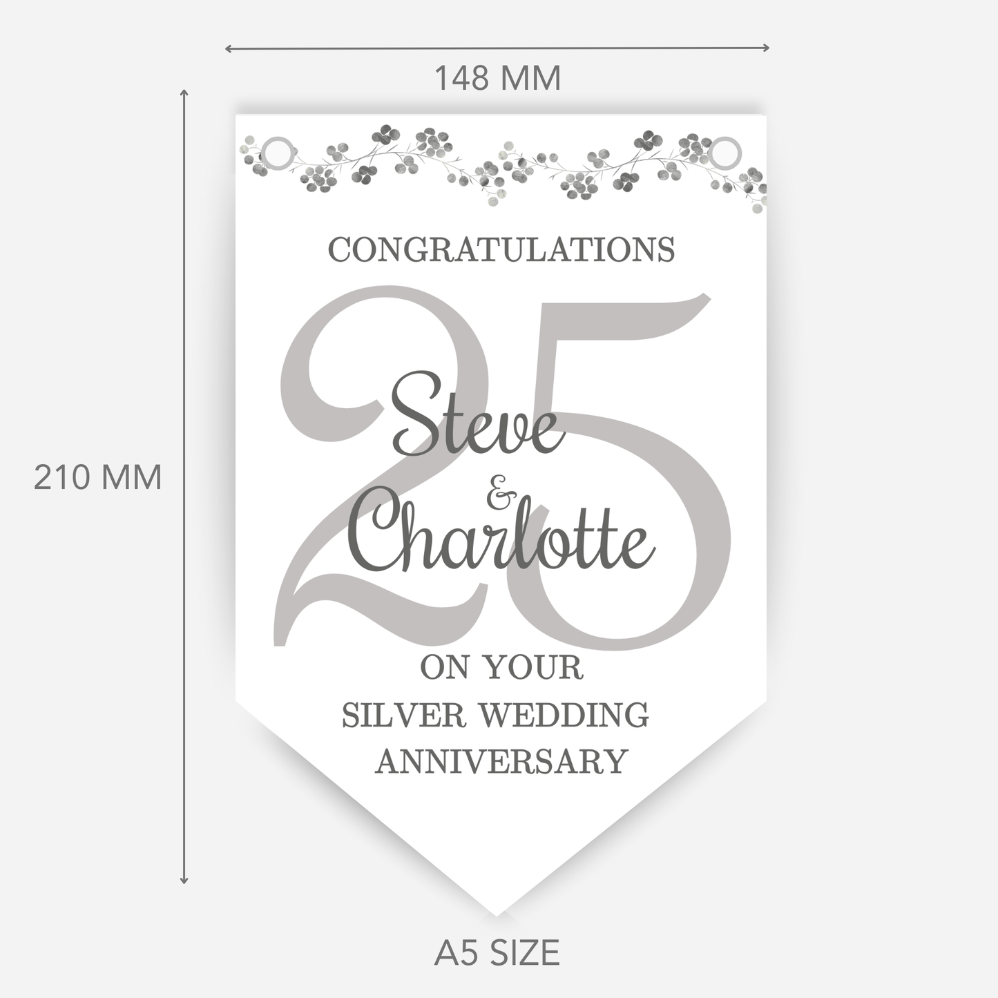Silver Wedding Anniversary Bunting - B137
