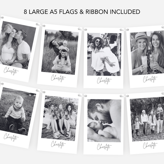 Black & White Birthday Photo Bunting - B295