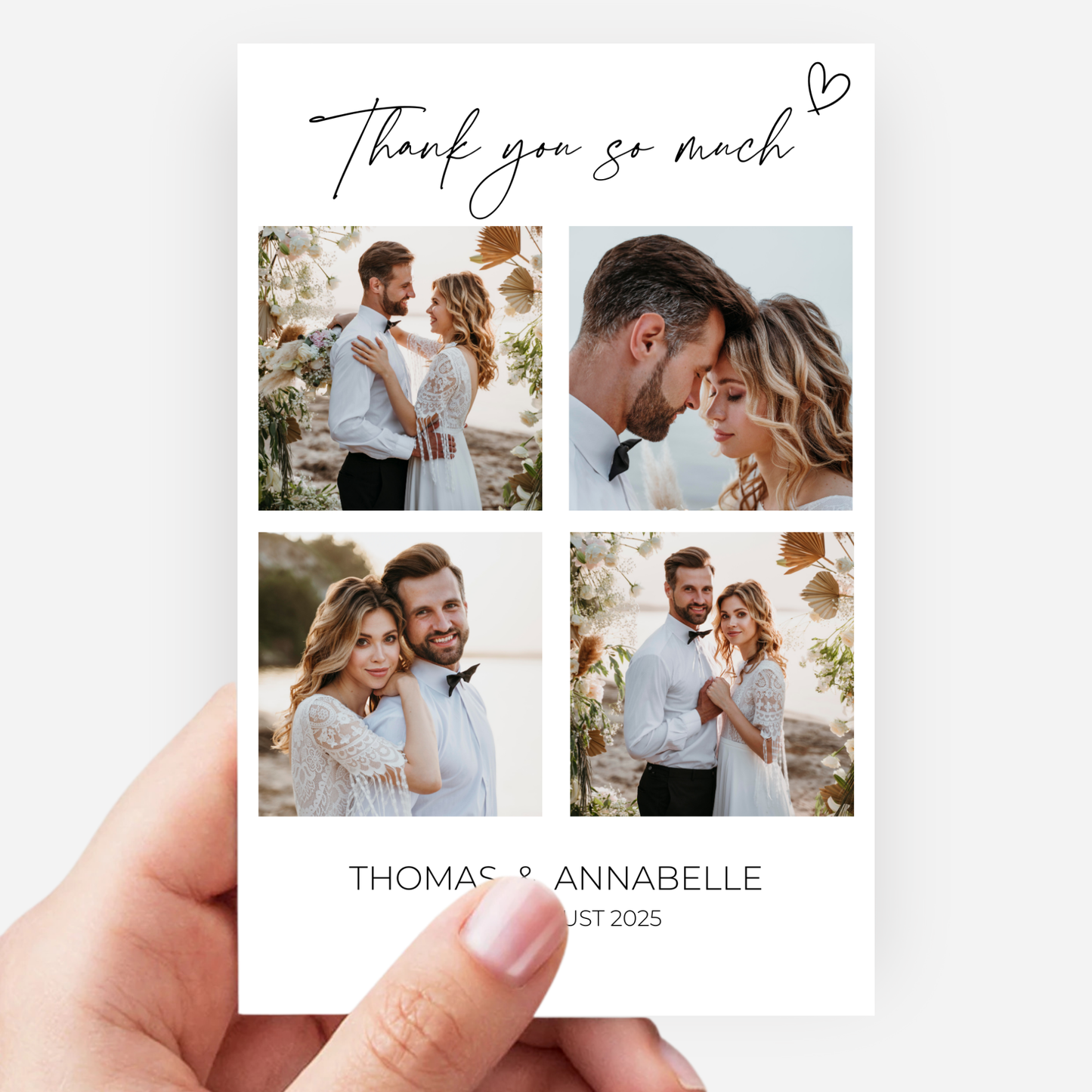 Wedding Thank You Cards (Pack of 10) - T02