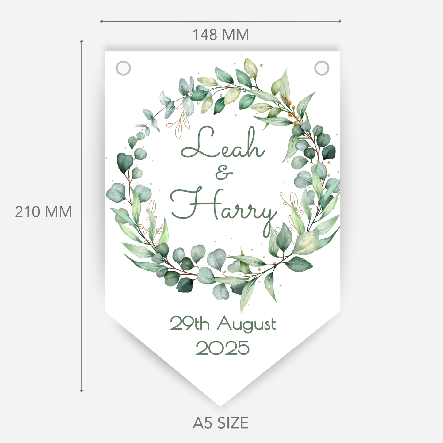 Engagement Or Wedding Greenery Bunting - B105