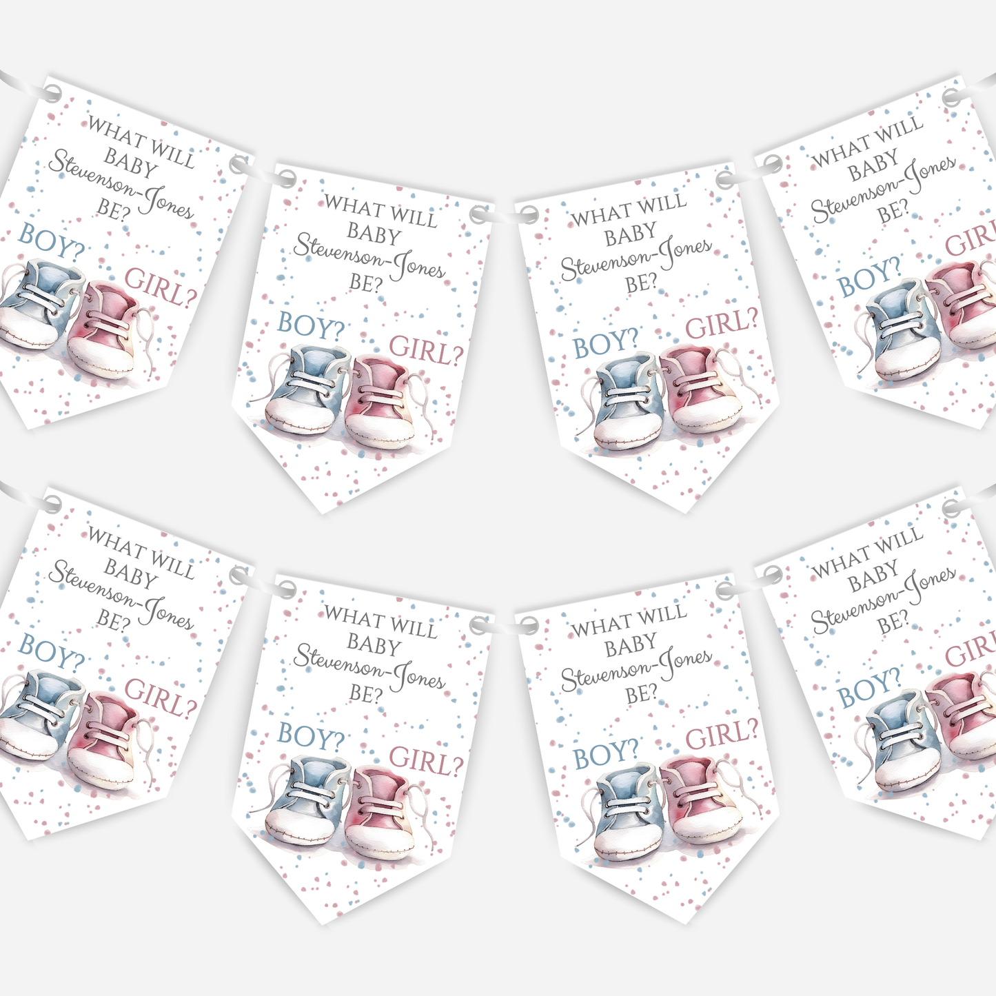 Modern Gender Reveal Bunting - B145