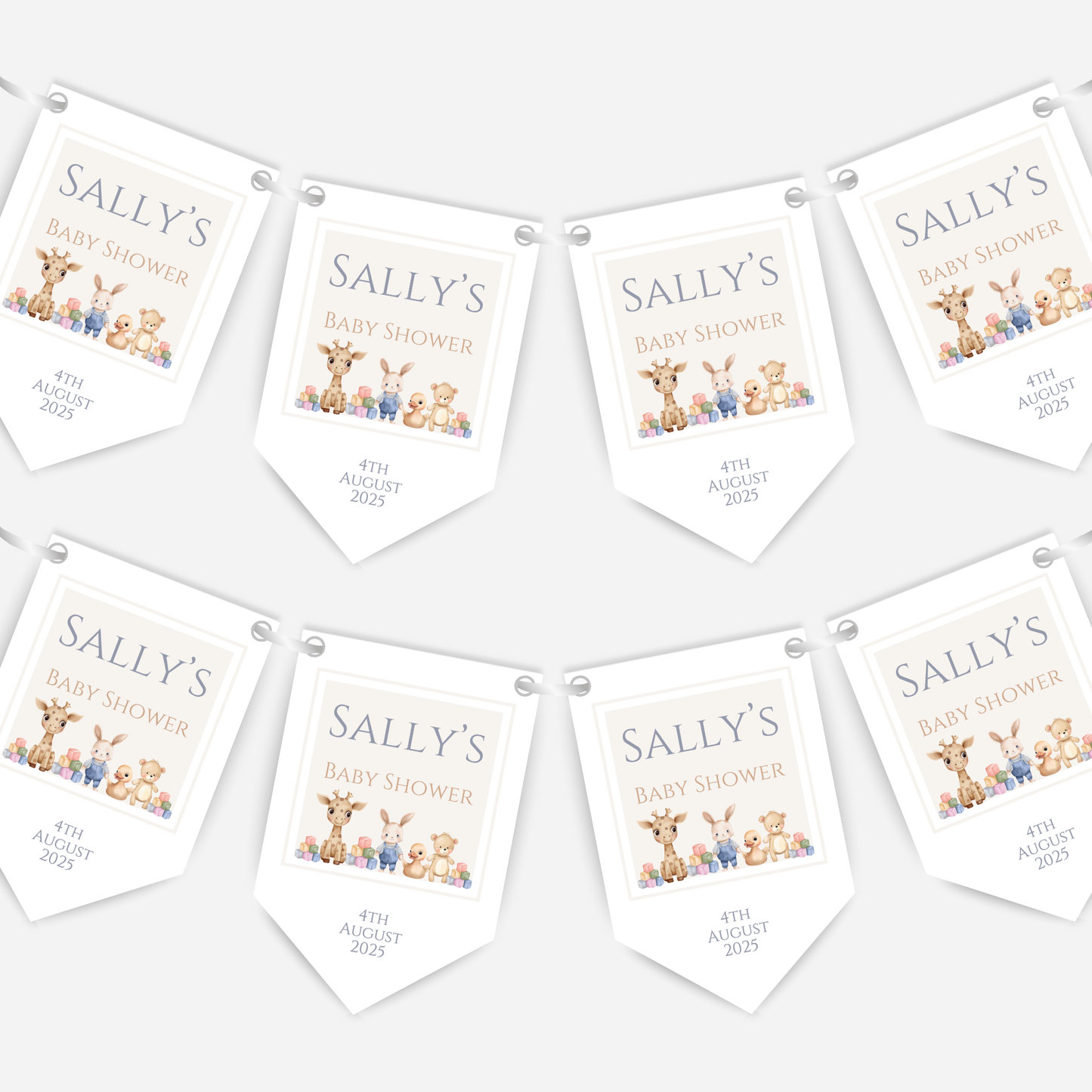 Cute Nursery Toys Baby Shower Bunting - B134