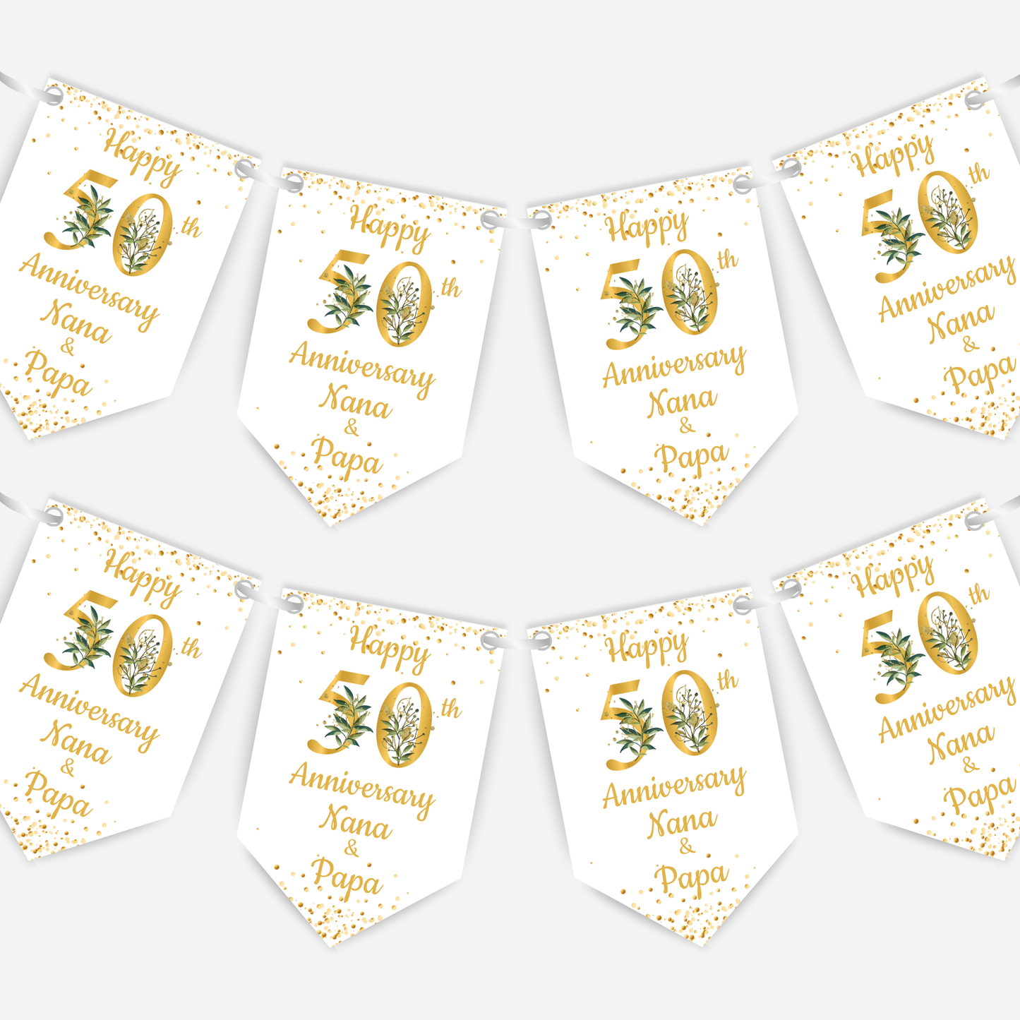 Golden Wedding Anniversary Bunting - B102