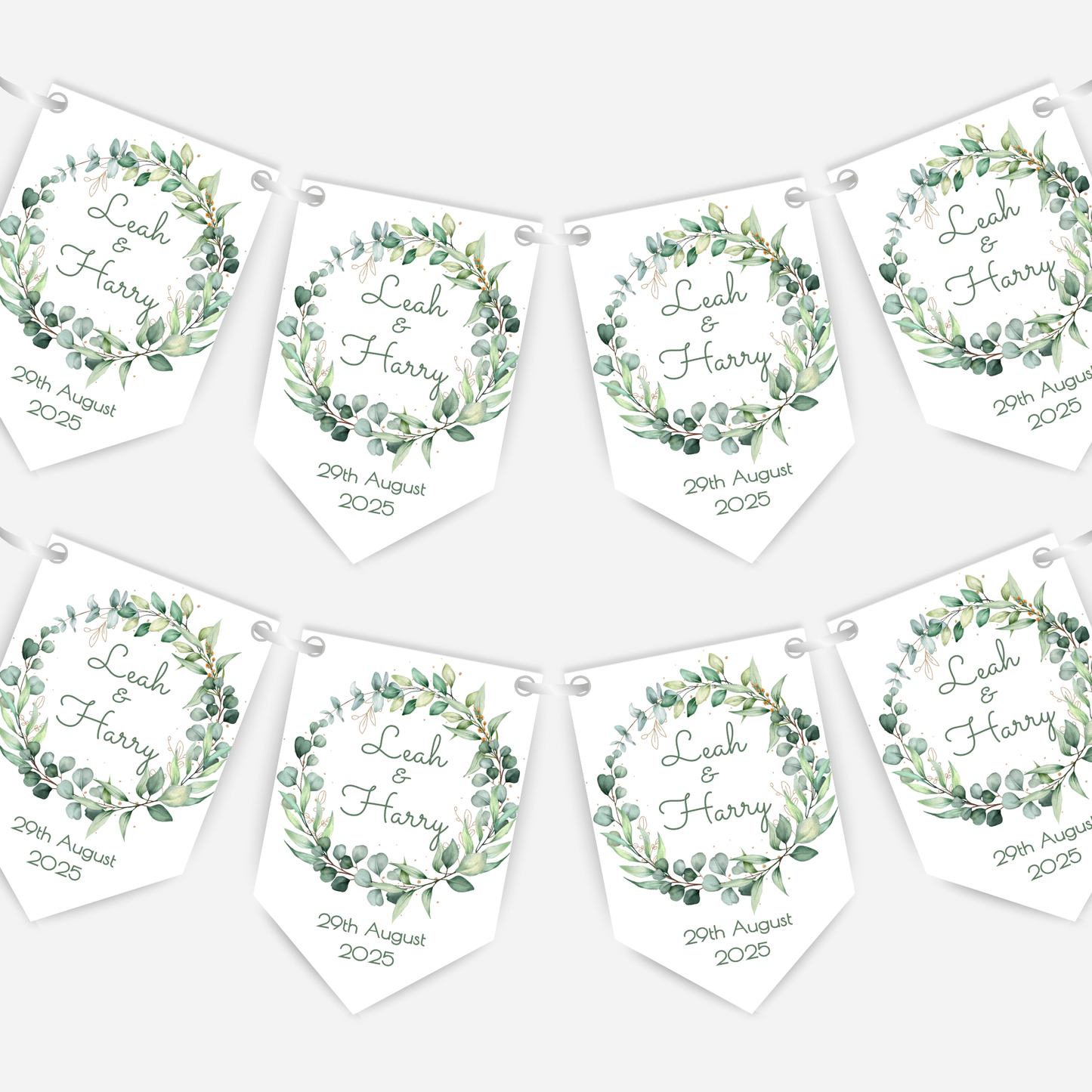 Engagement Or Wedding Greenery Bunting - B105