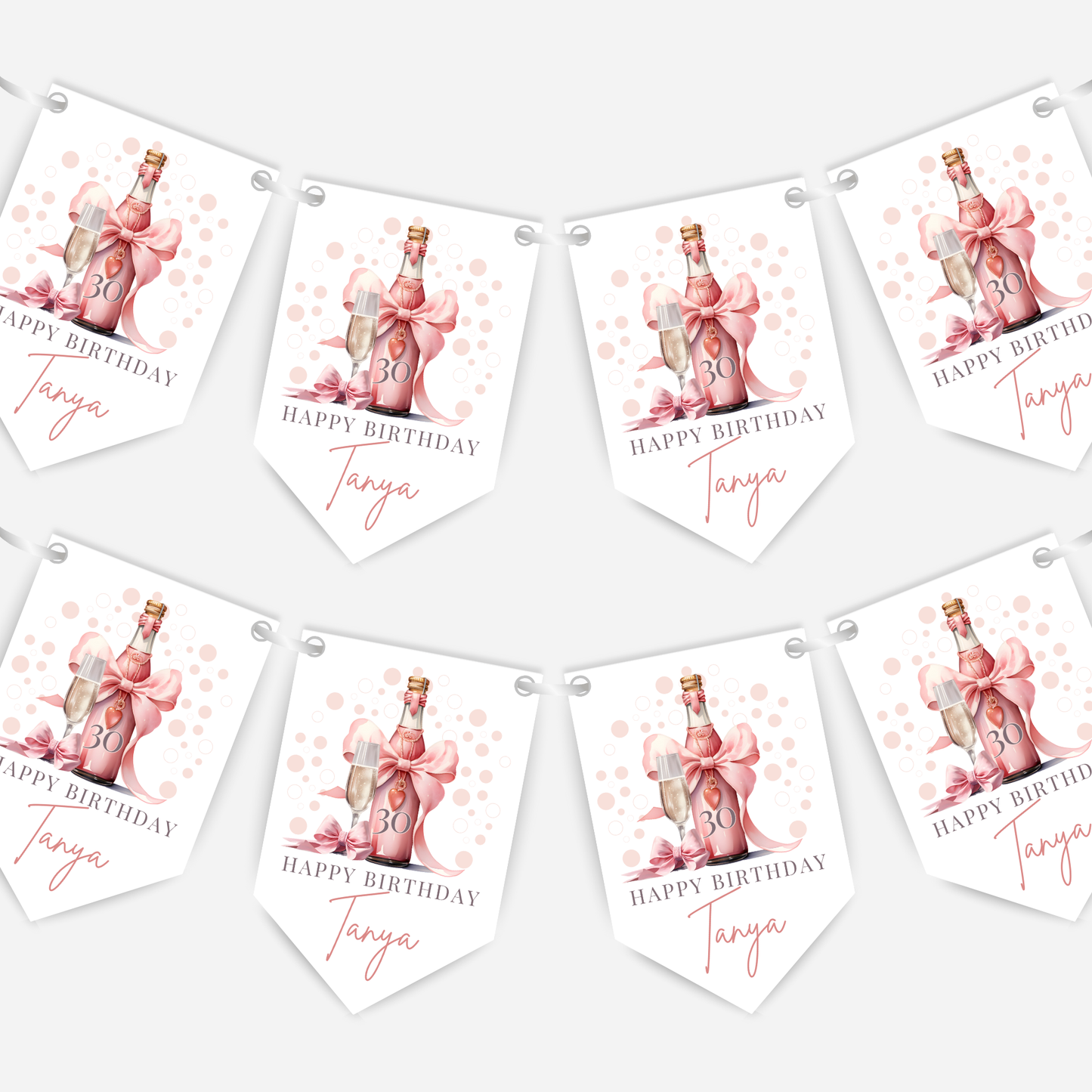 Pink Fizz and Bow Bunting - B123