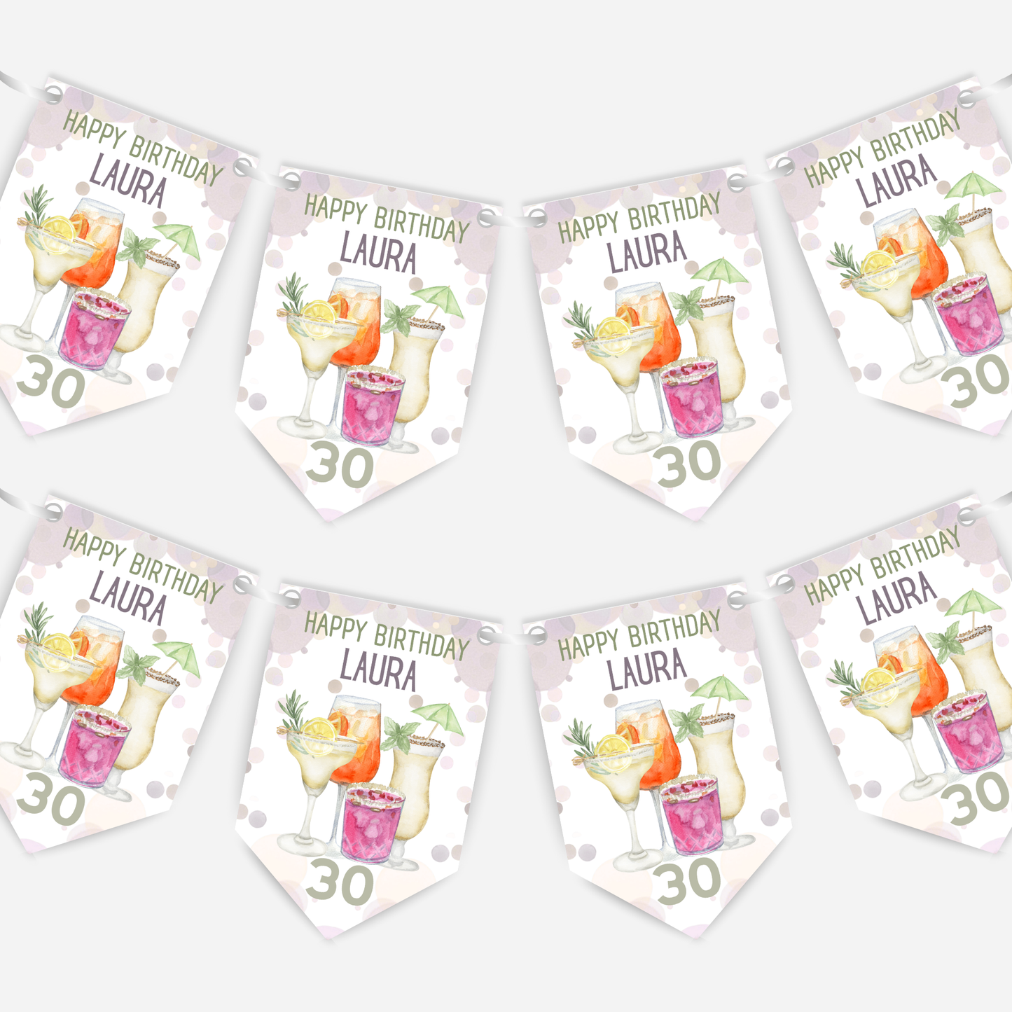 Cocktail Party Birthday Bunting - B140