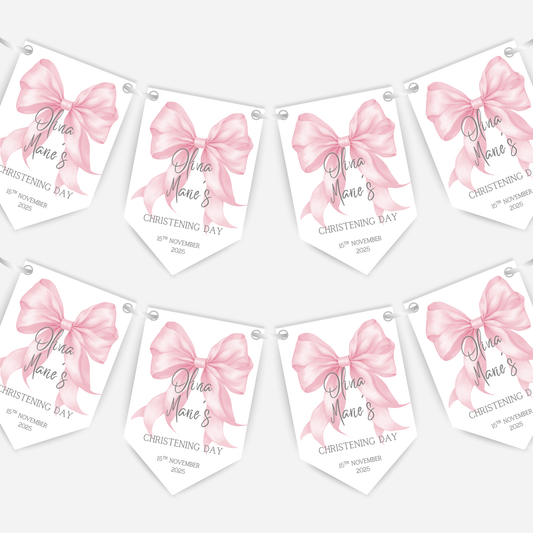 Christening or Baptism Bow Bunting - B158