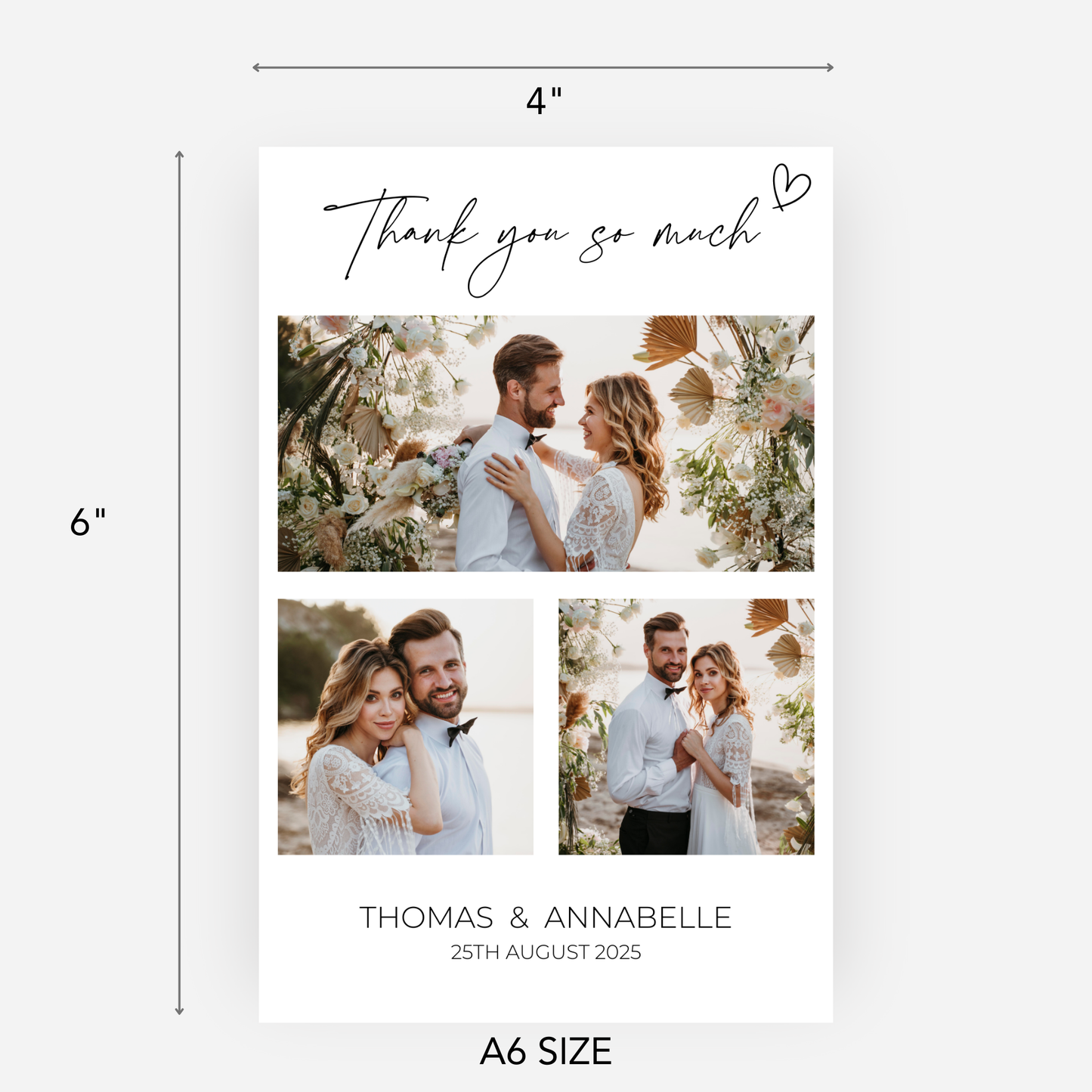 Wedding Thank You Cards (Pack of 10) - T03