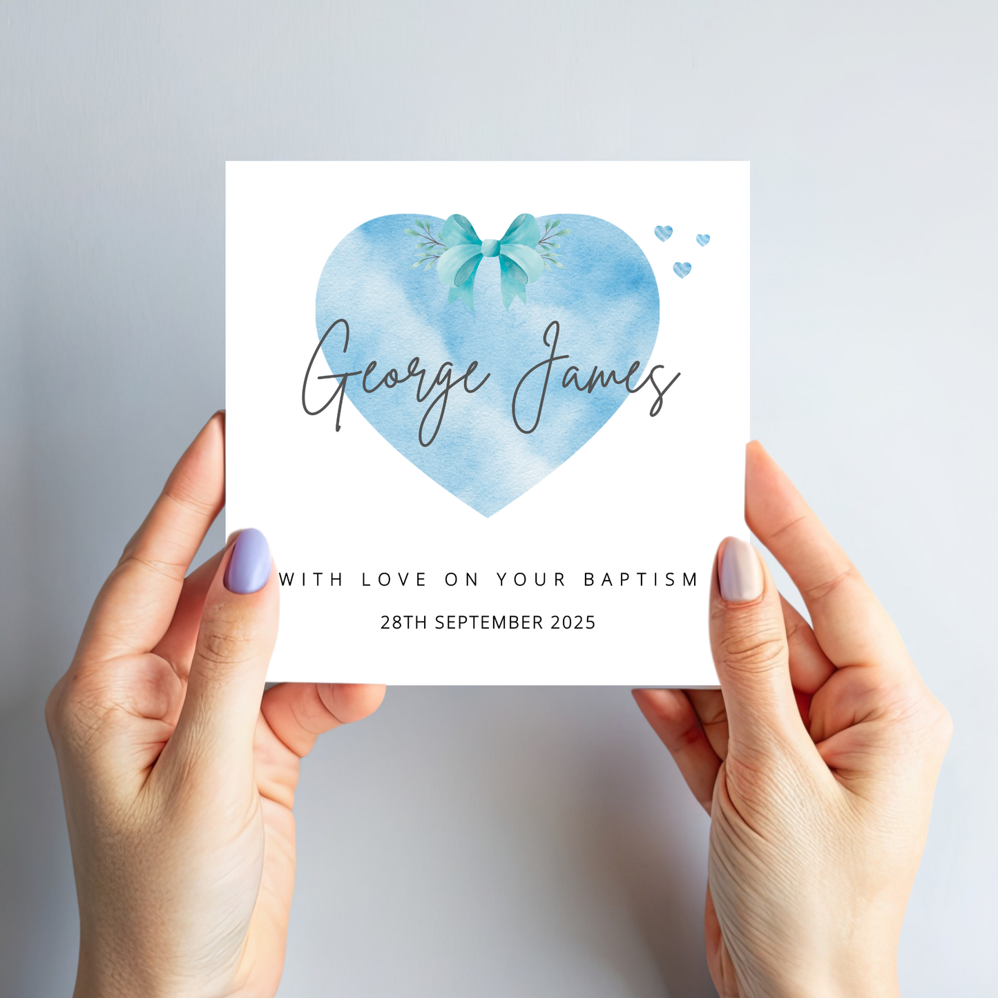 Christening & Baptism Heart Card - C108