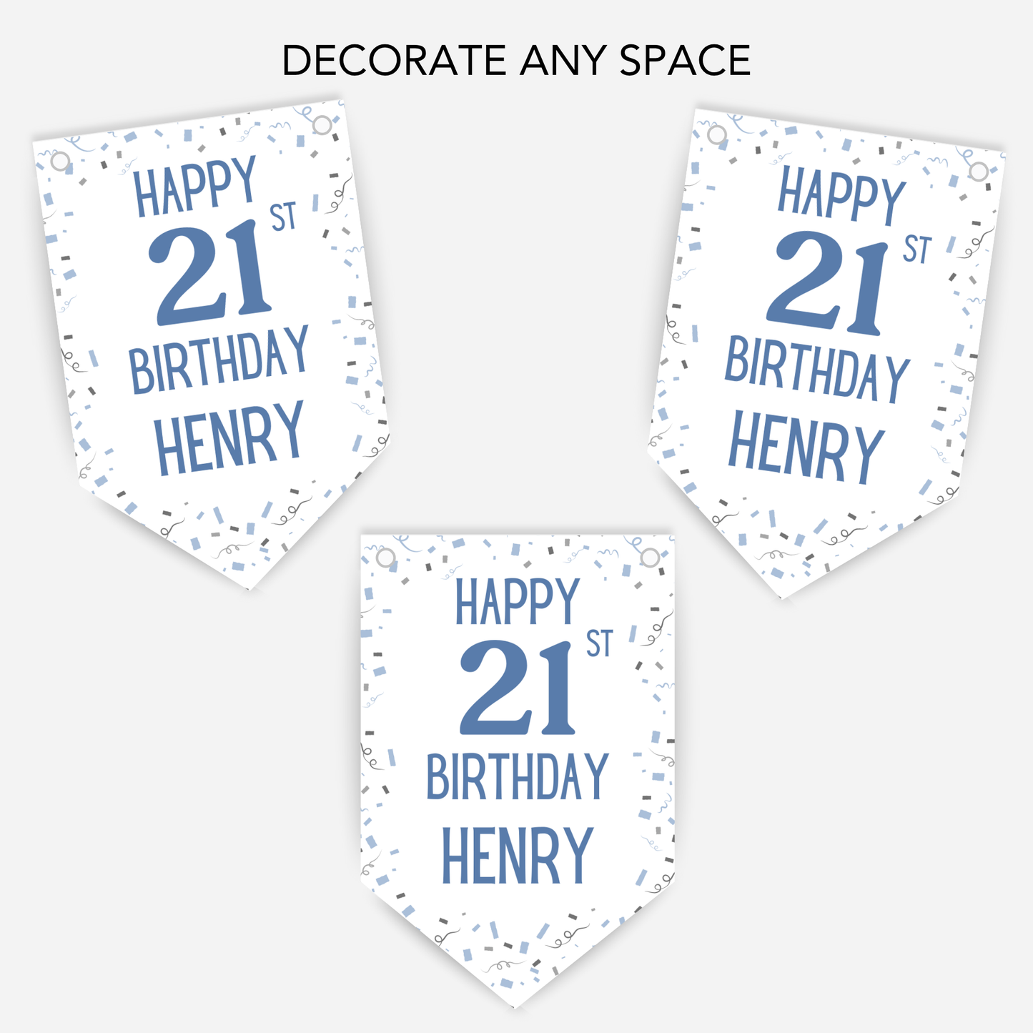 Party Style Any Age Birthday Bunting - B100