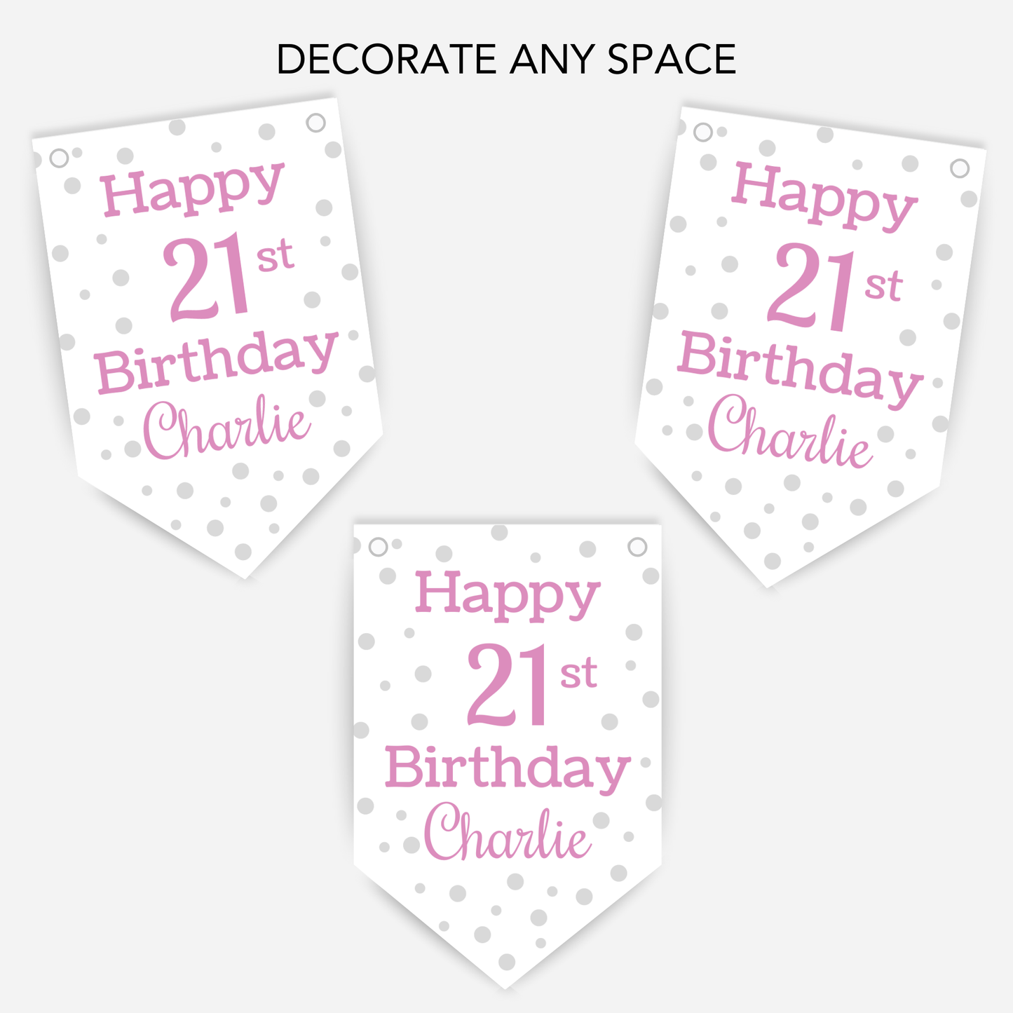 Pink Polka Dot Birthday Bunting - B126