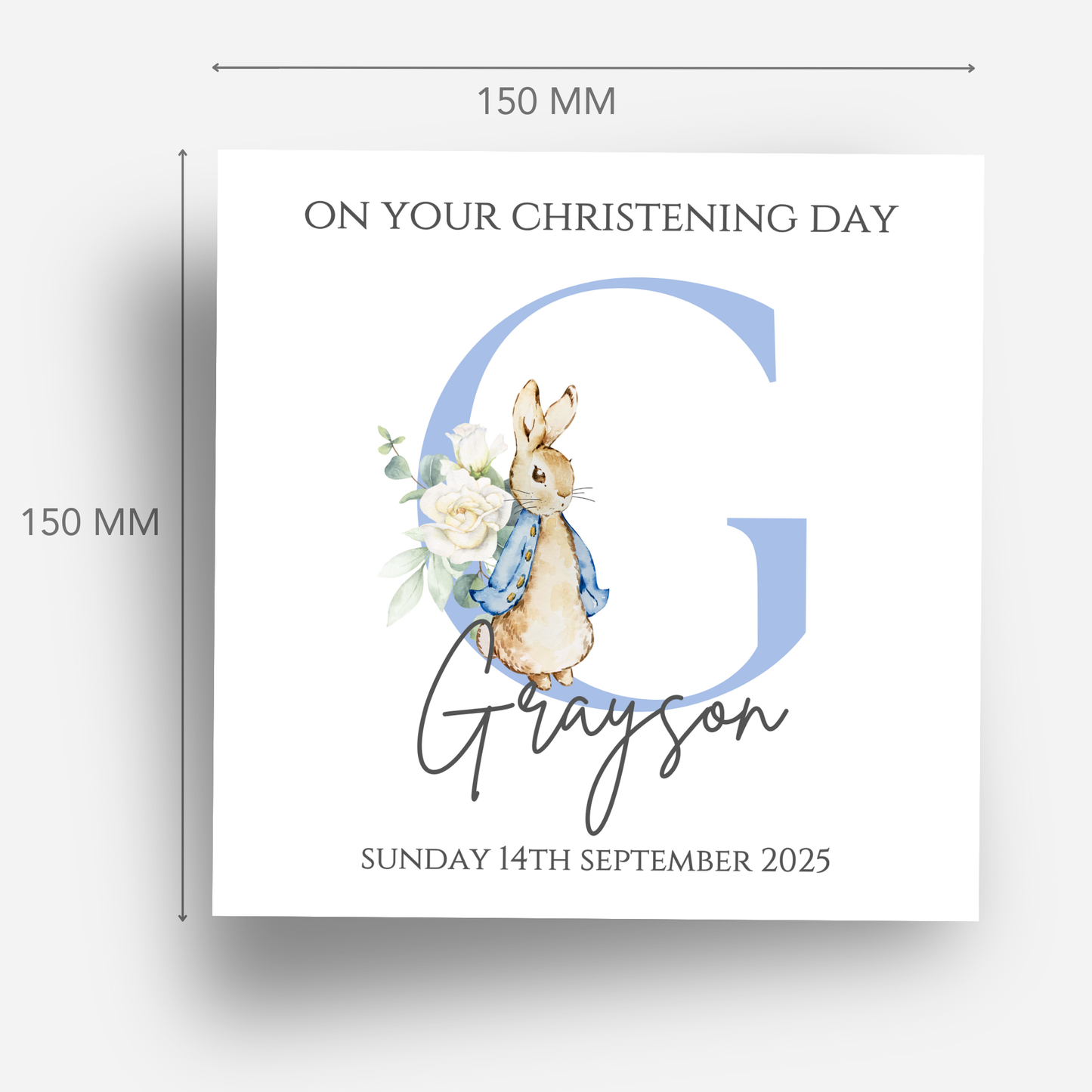 Initial Christening or Baptism Card - C136