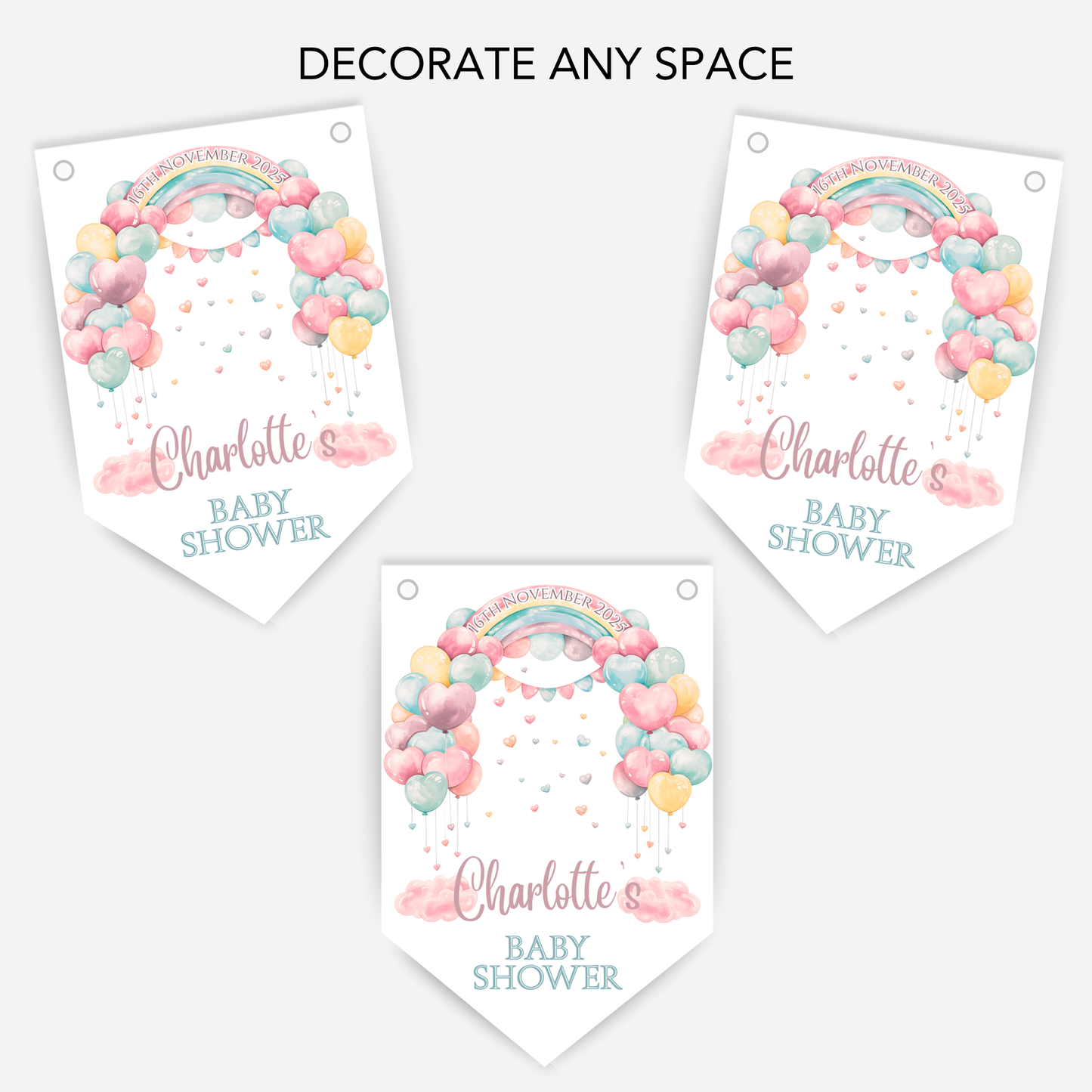 Baby Shower Rainbow Bunting - B235