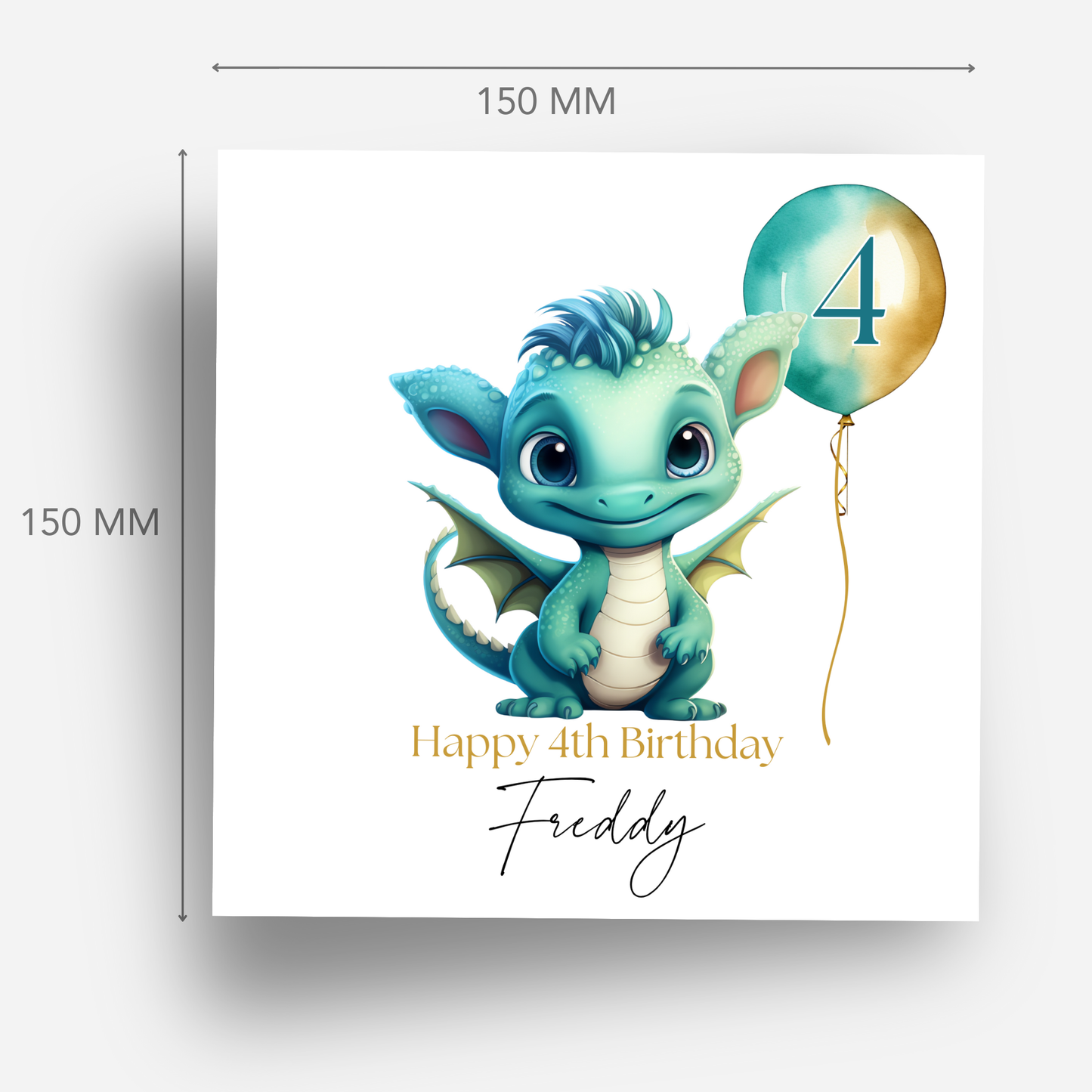 Cute Green Dragon Birthday Card - C101