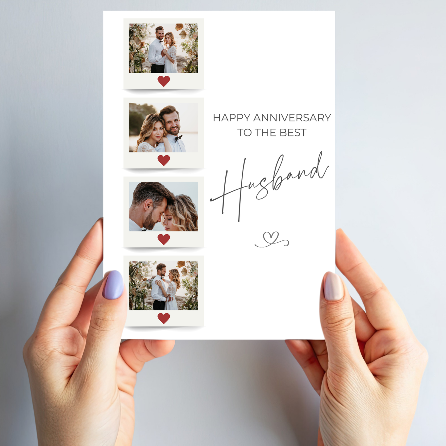 Anniversary or Birthday Photo Card - 4 Photo Memories Collage - PC10