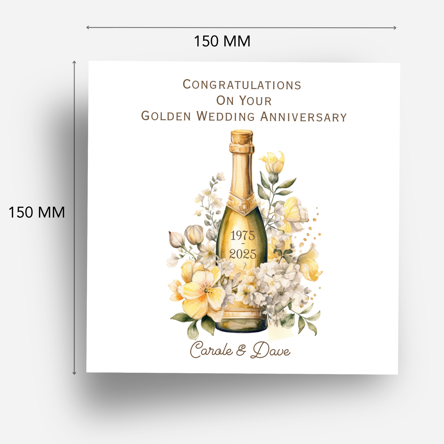 Golden- 50th Wedding Anniversary Card - C675