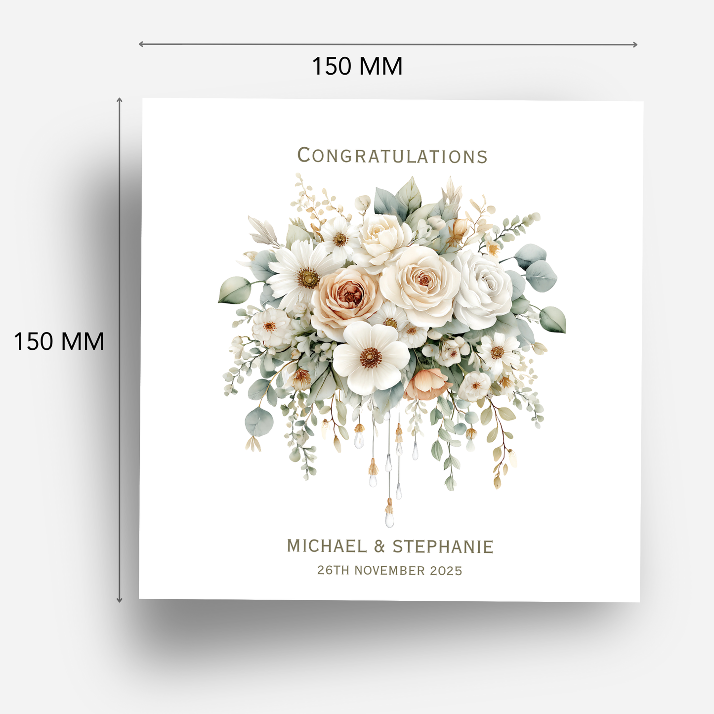 Lovely Floral Wedding Card - C689