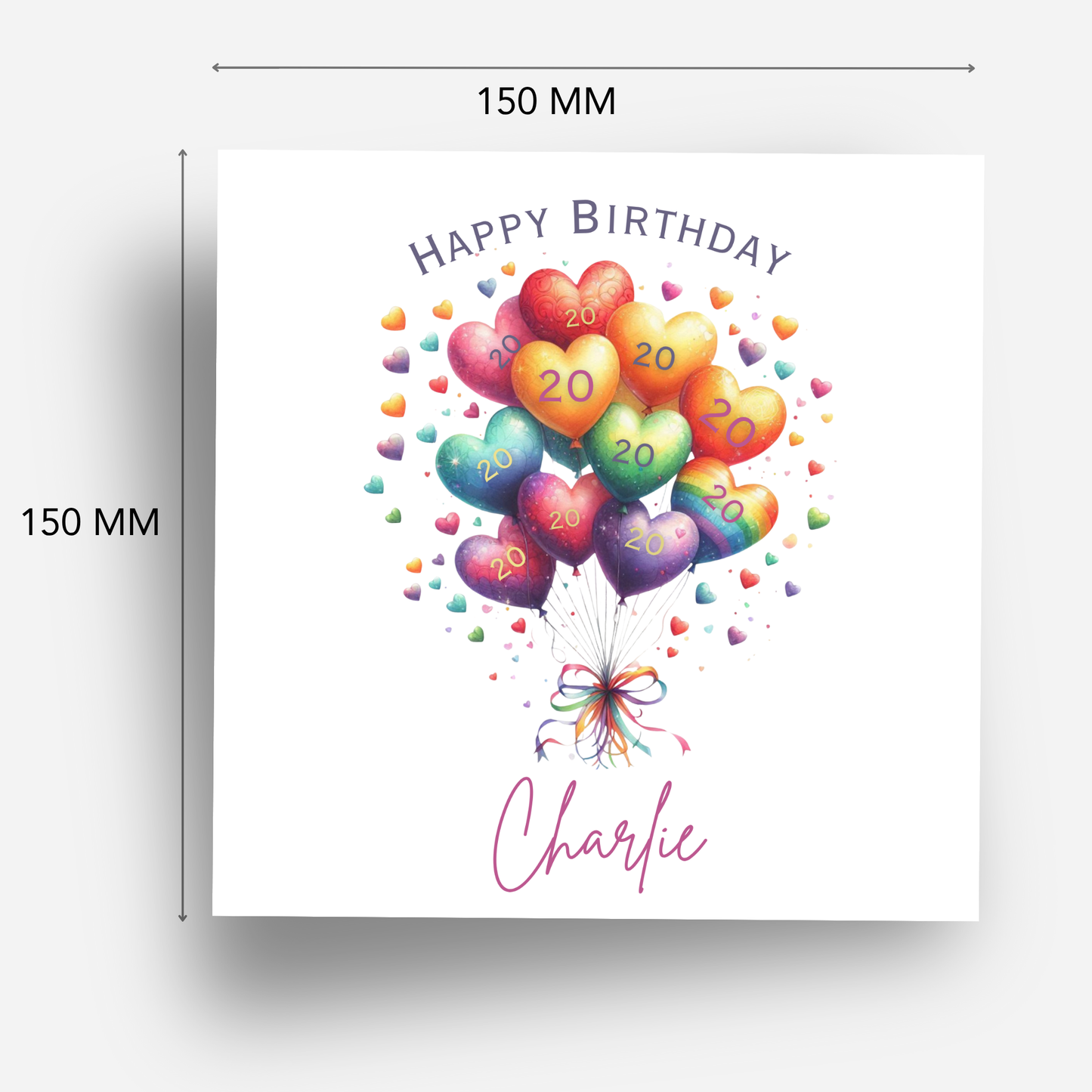 Rainbow Birthday Balloons Card - C679