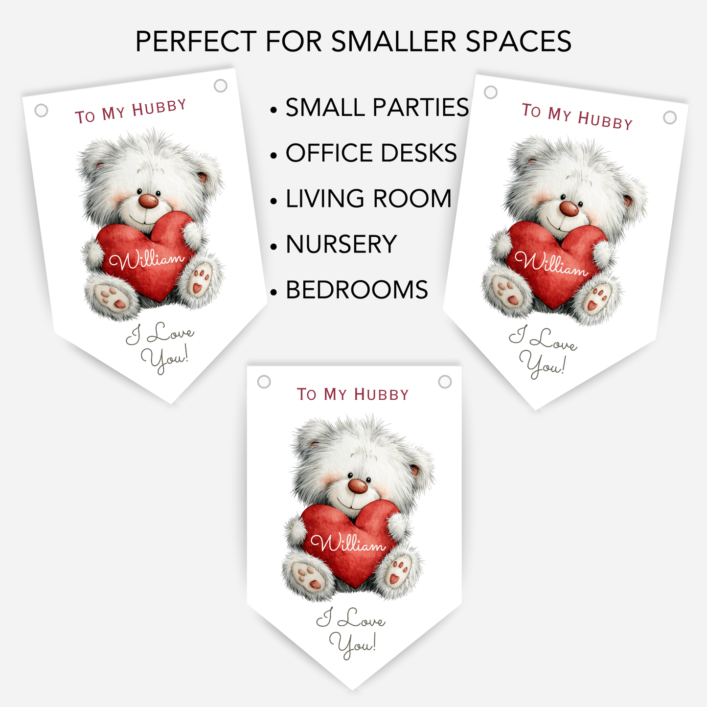 Valentine's Day Cute Teddy Bunting - S187V