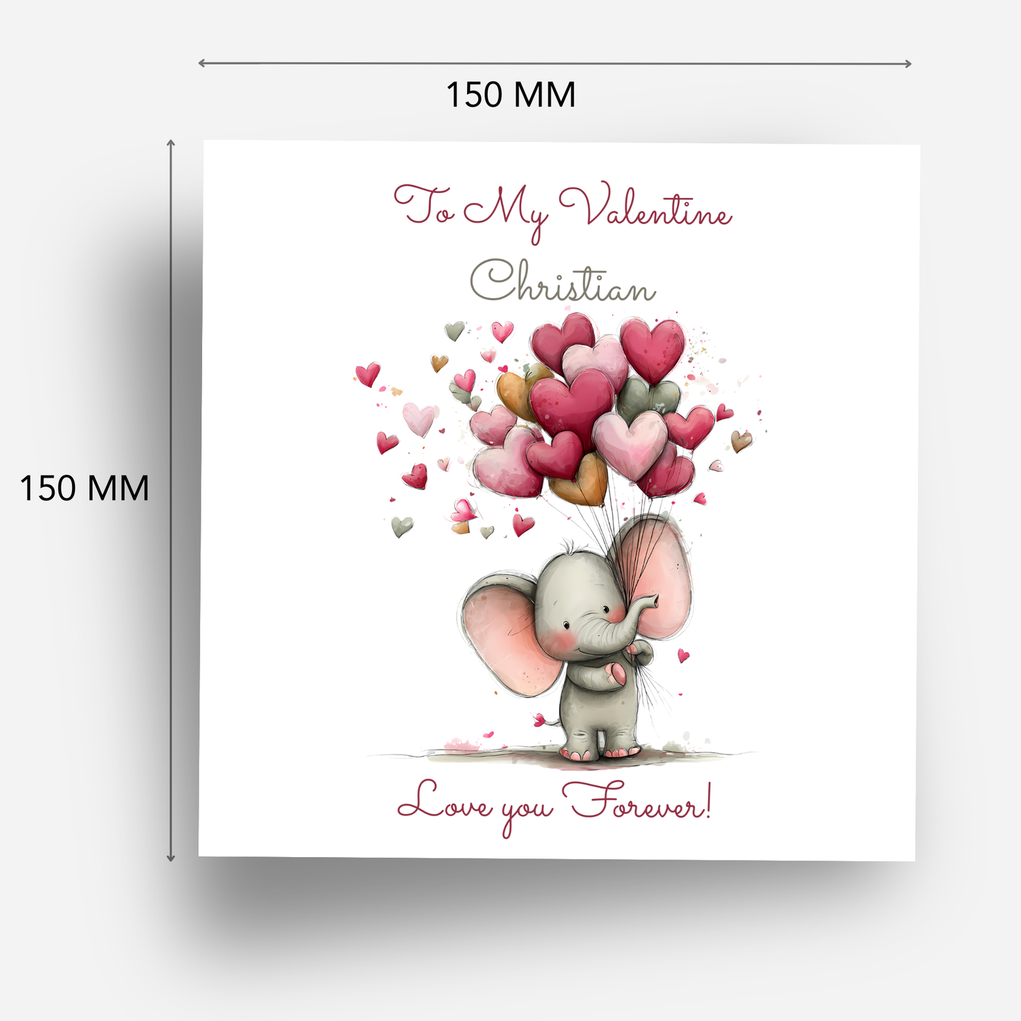 Cute Elephant Valentine’s Day Card - C699