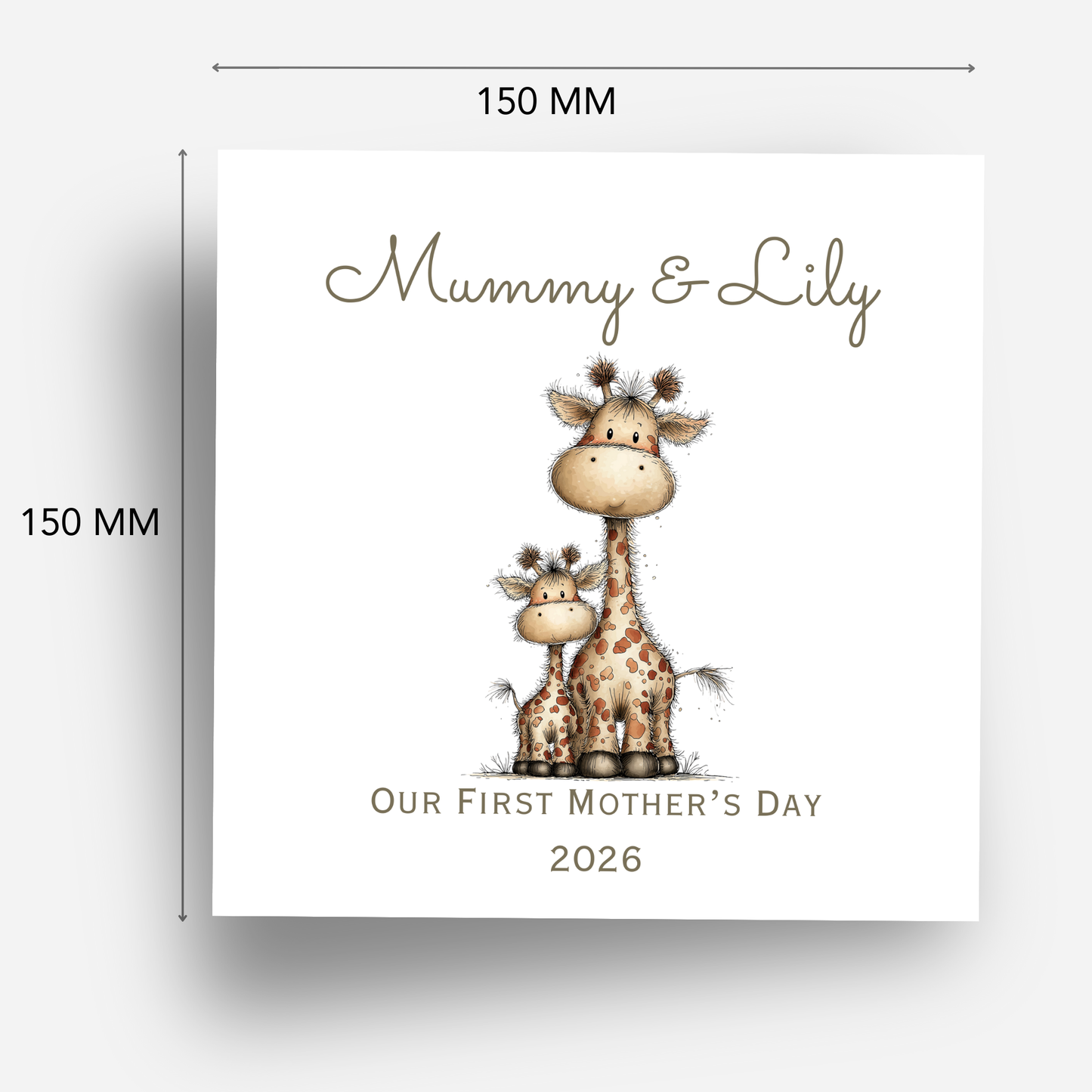 Mother's Day Card - Cute Giraffe Design - C759