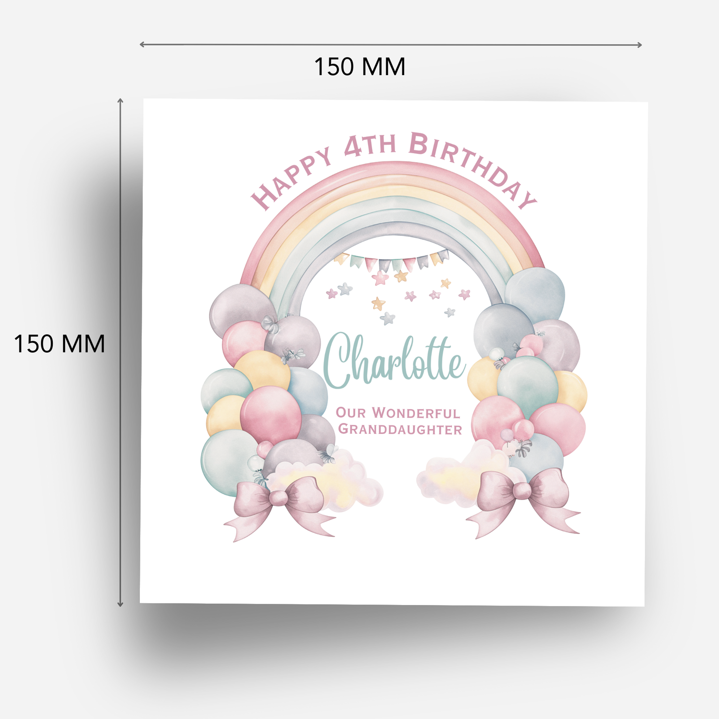 Rainbow and Balloons Birthday Card - C606