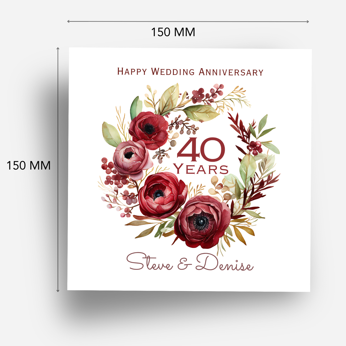 Ruby 40th Wedding Anniversary Card - C681