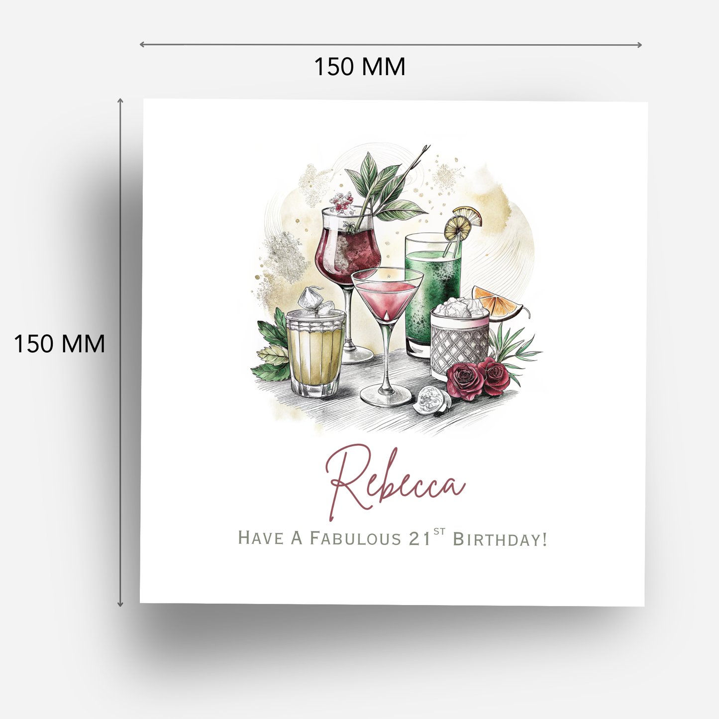 Cocktail Birthday Card - C623