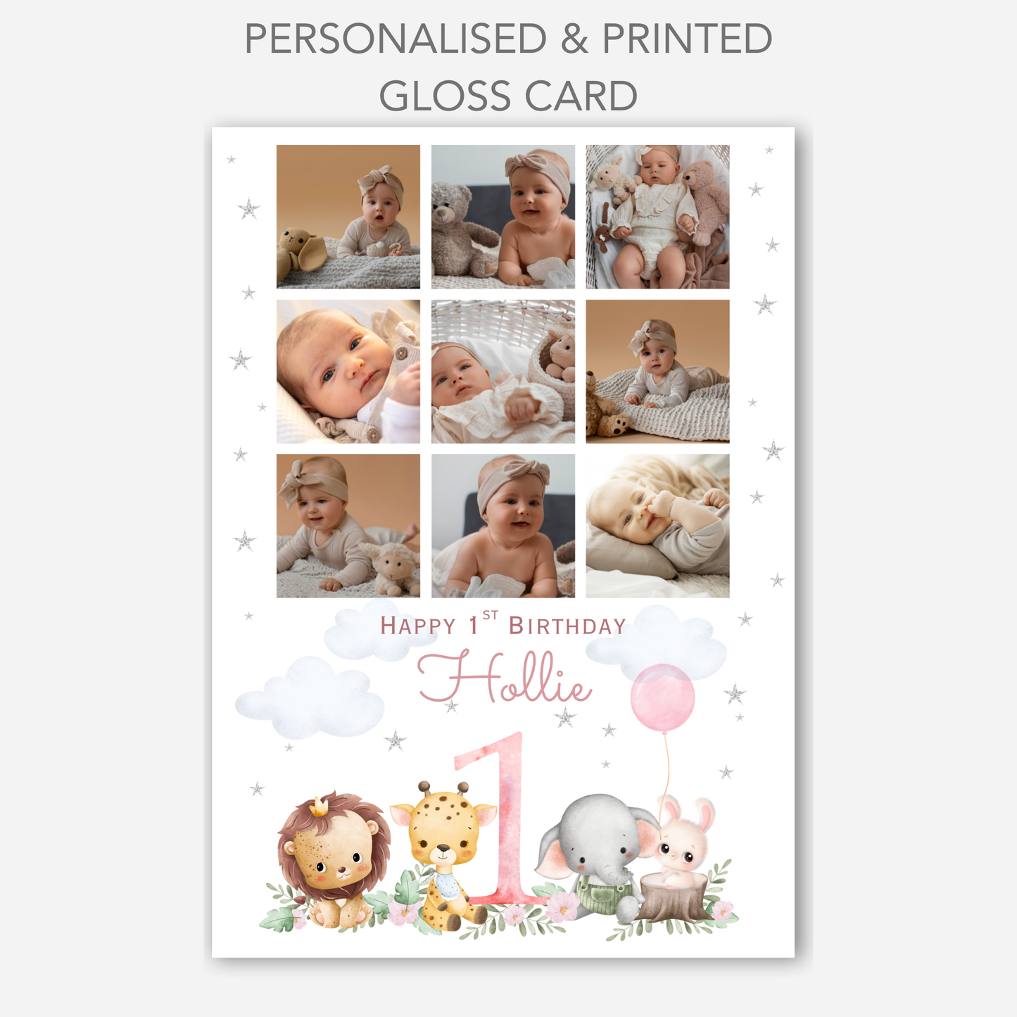 First Birthday Photo Collage Card - PC47