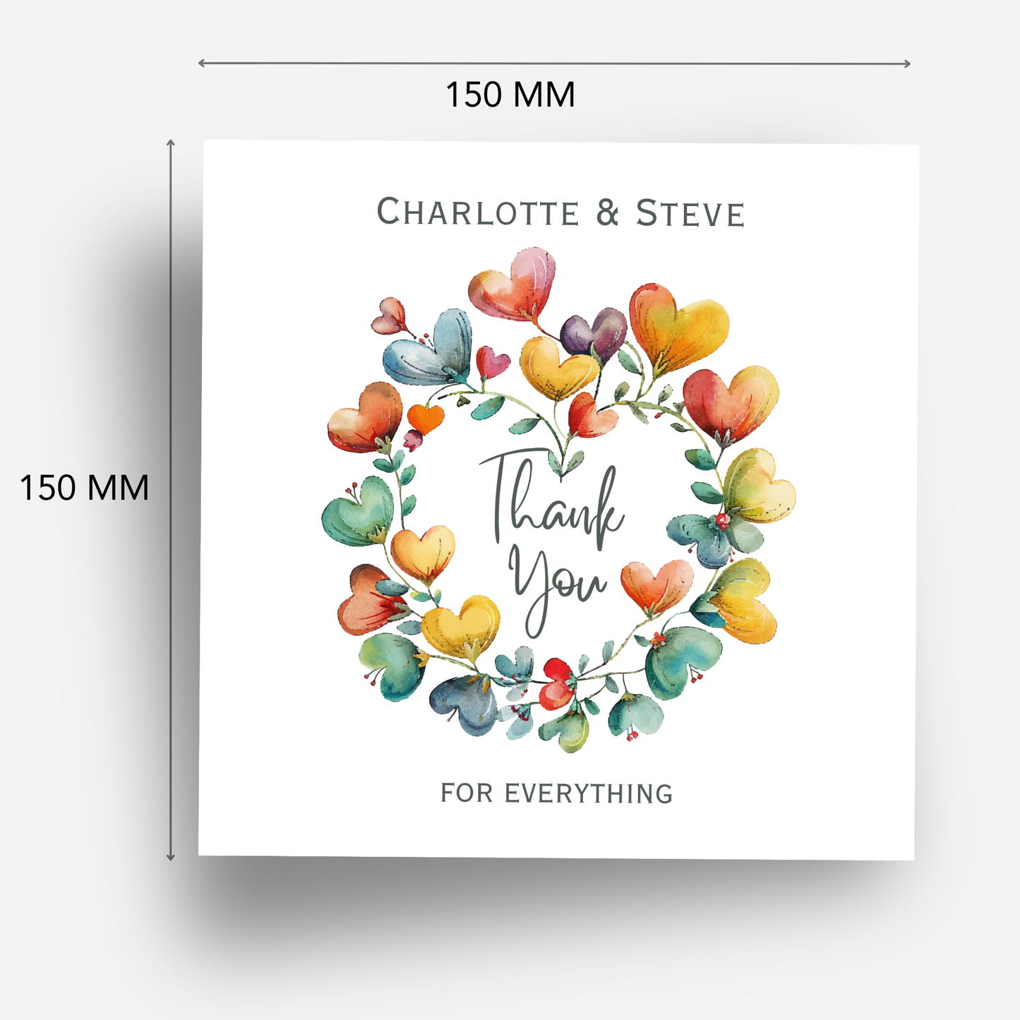 Thank you Card With A Heart Design - C823