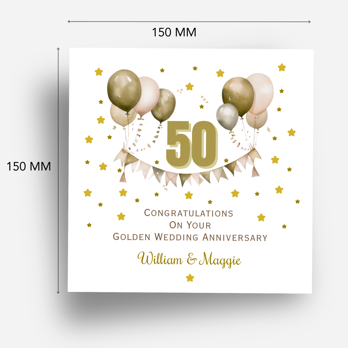 Golden- 50th Wedding Anniversary Card - C680