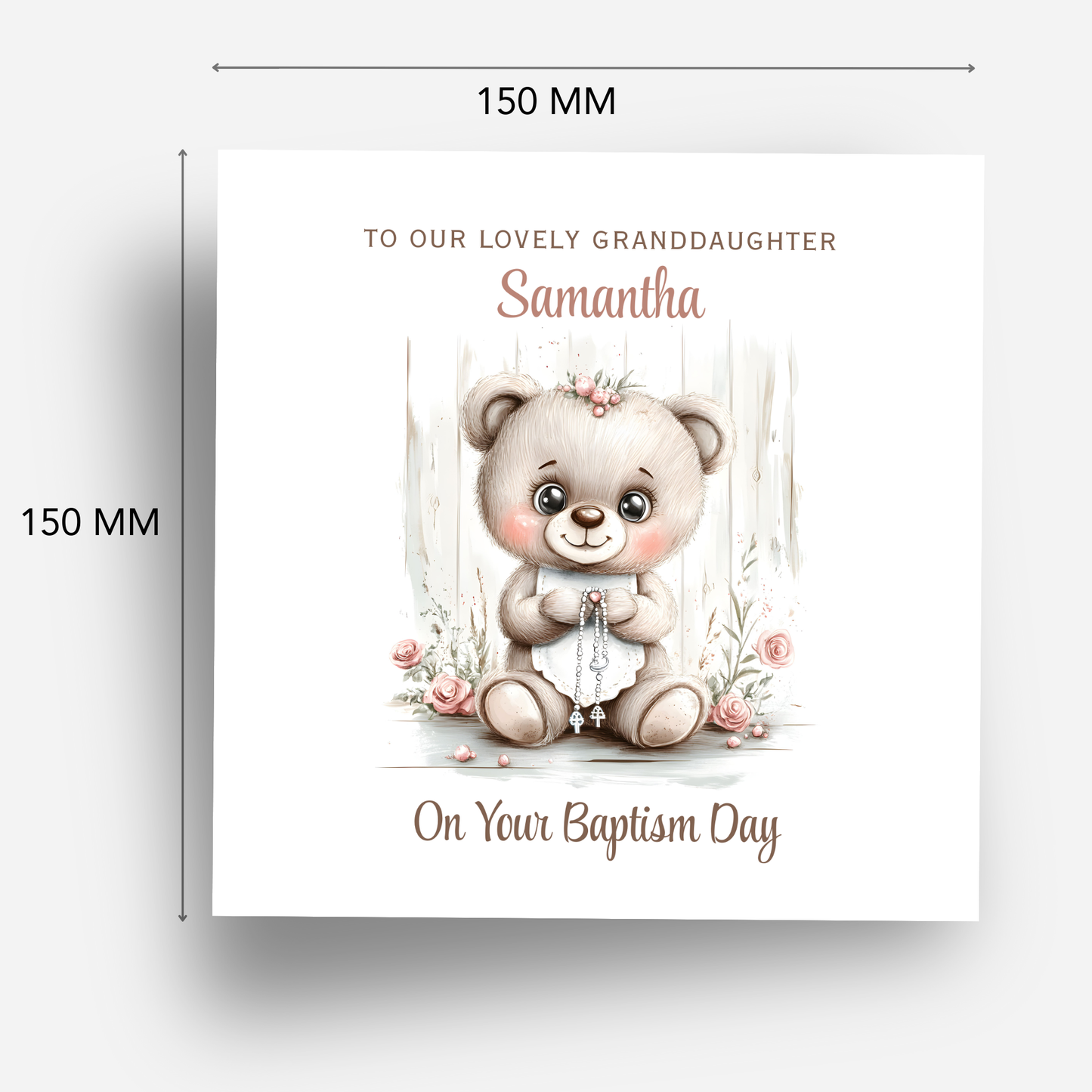 Christening or Baptism Teddy Card - C543