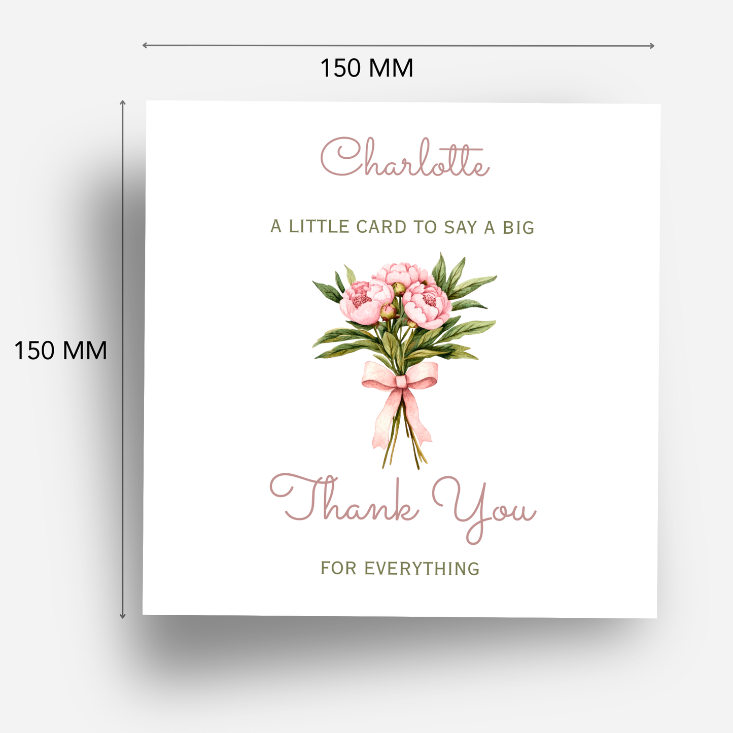 Thank You Card With Flowers - C822
