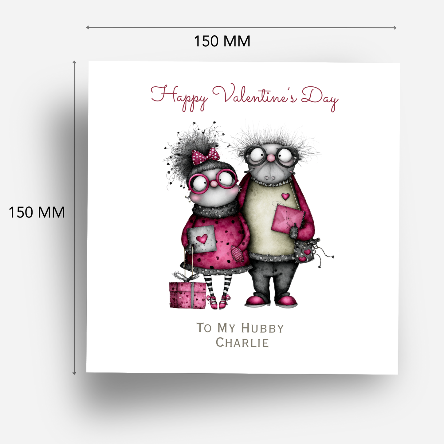 Valentine’s Day Quirky Couple Card - C708