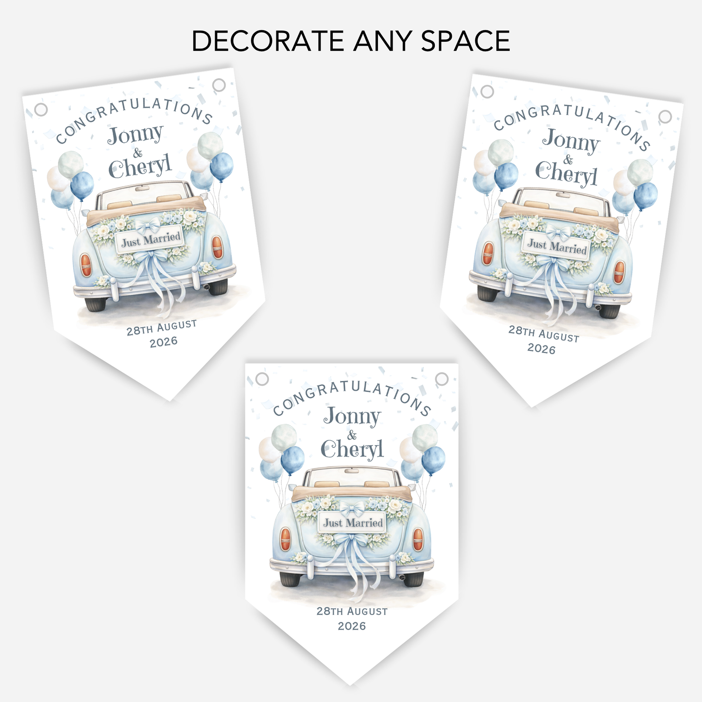 Wedding Car Bunting - B306