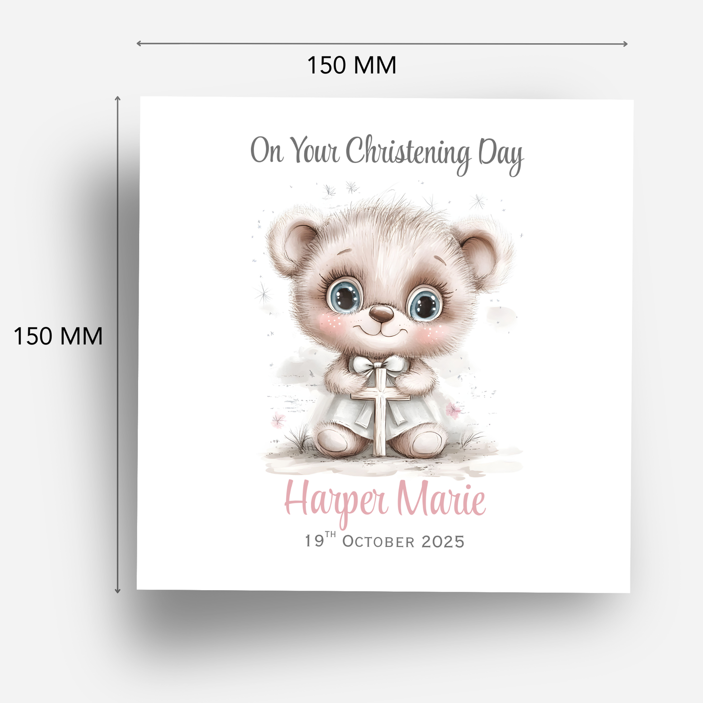 Christening or Baptism Teddy Card - C547