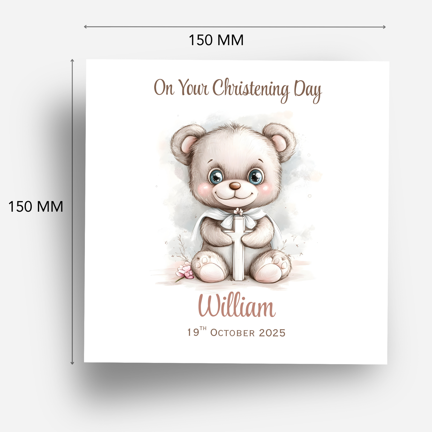 Christening or Baptism Teddy Card - C544