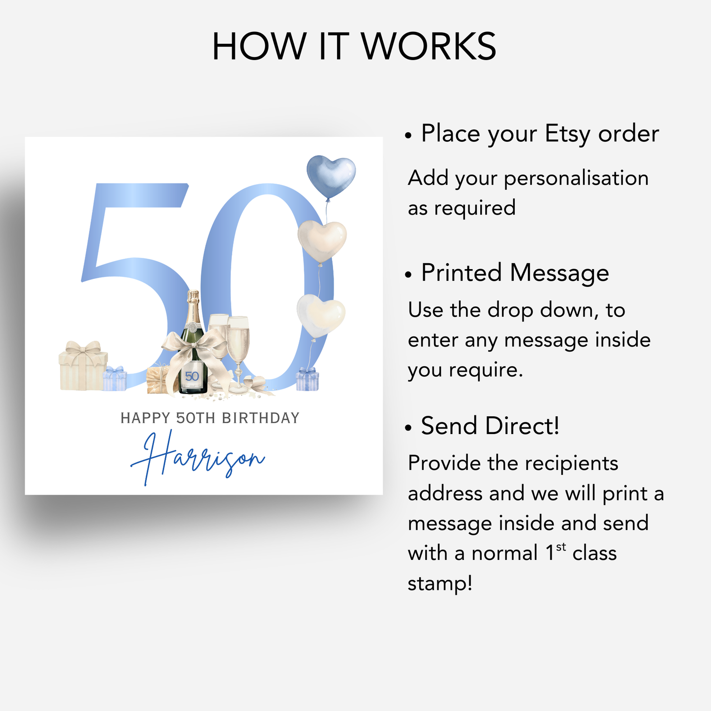 50th Birthday Card - C862