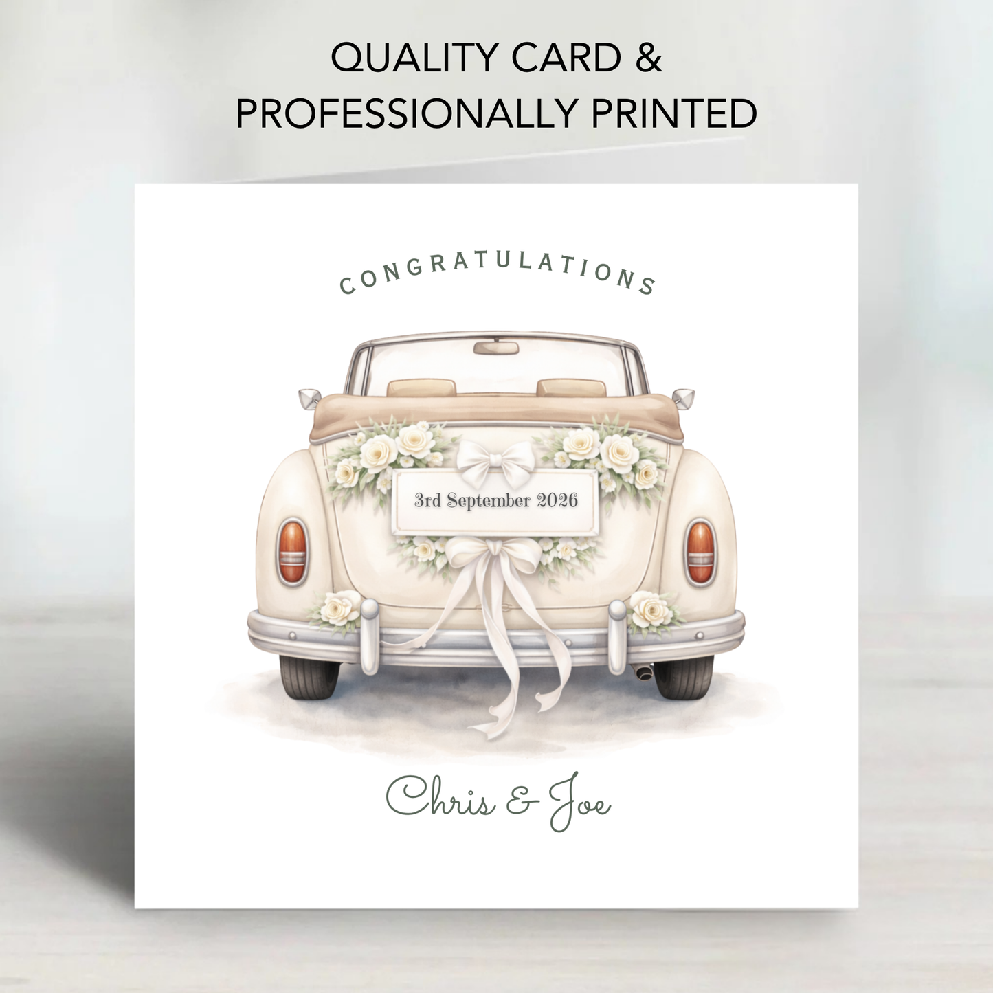 Wedding Car and Flowers Wedding Card - C868
