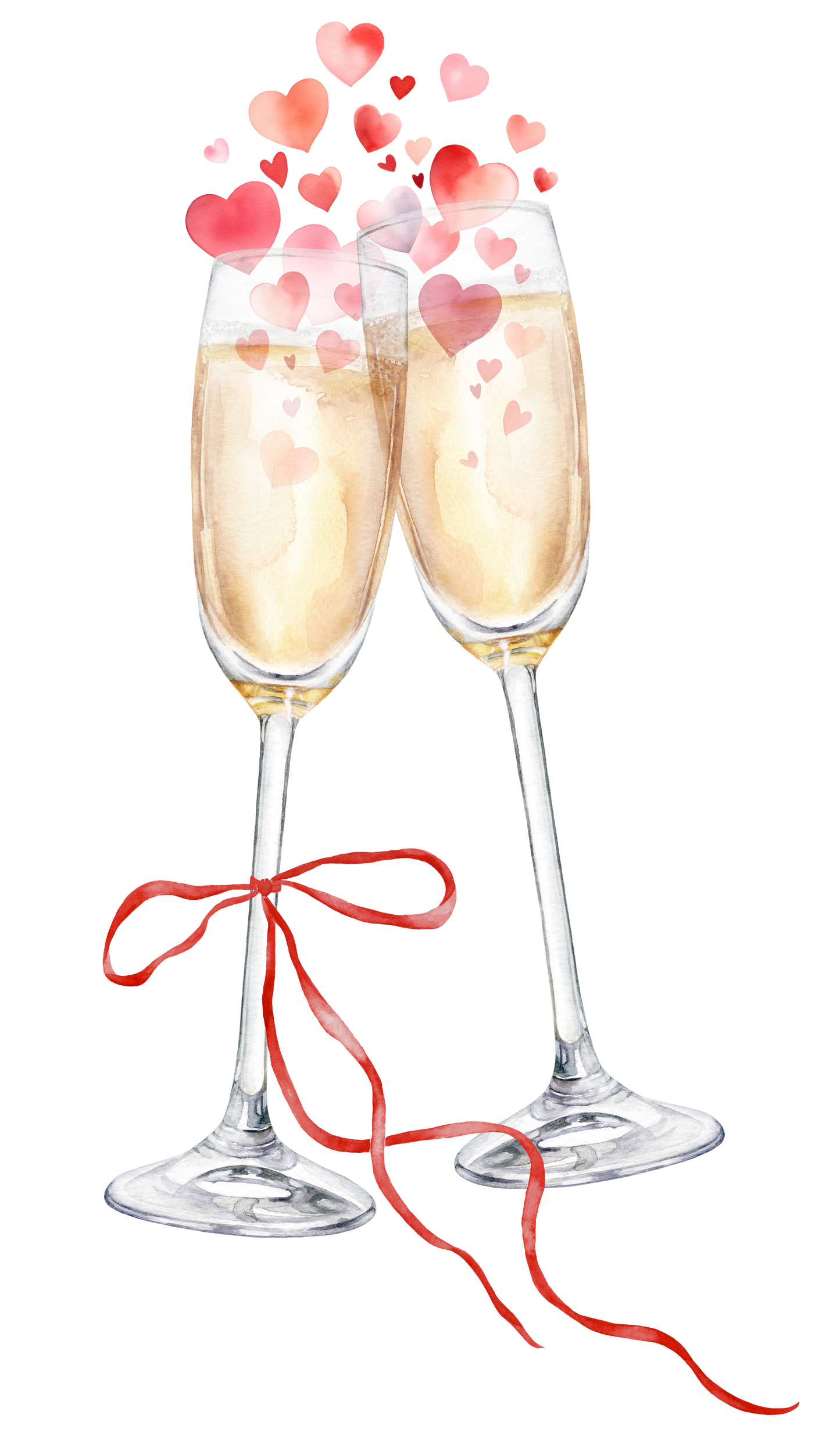 Valentine’s Day Card - Champagne Glasses Design - C774