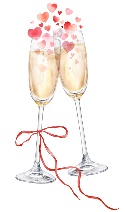 Valentine’s Day Card - Champagne Glasses Design - C774