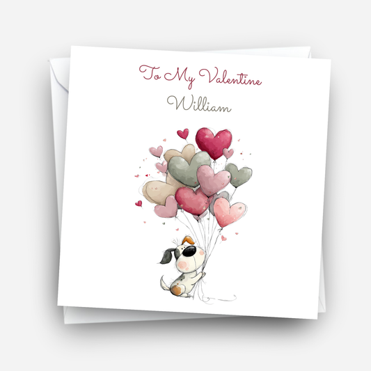 Cute Dog Valentine’s Day Card  - C698