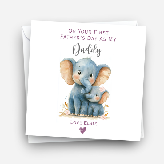 First Fathers Day Card - Cute Elephant Design - C787