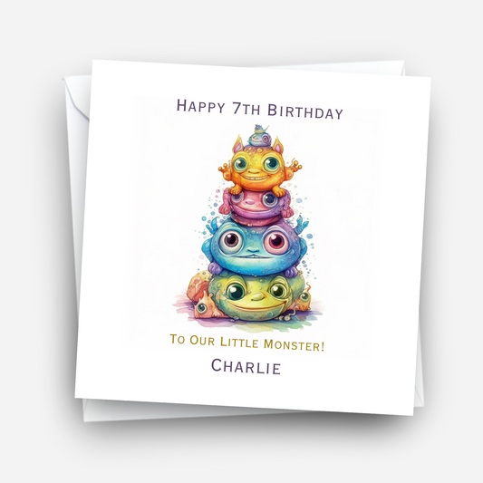 Colourful Monster Birthday Card - C604