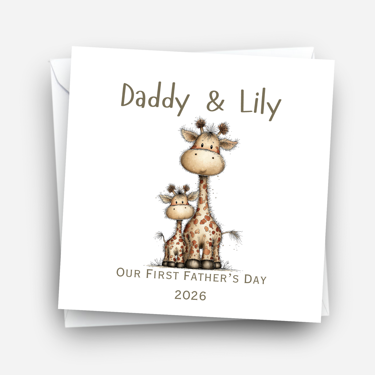 First Fathers Day Card - Cute Giraffe Design - C794